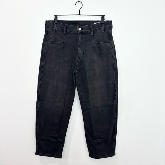 AYR The Beat Barrel Leg Jeans Uni Black Ankle Crop Denim Trouser Cut NEW 33 - Picture 3 of 10